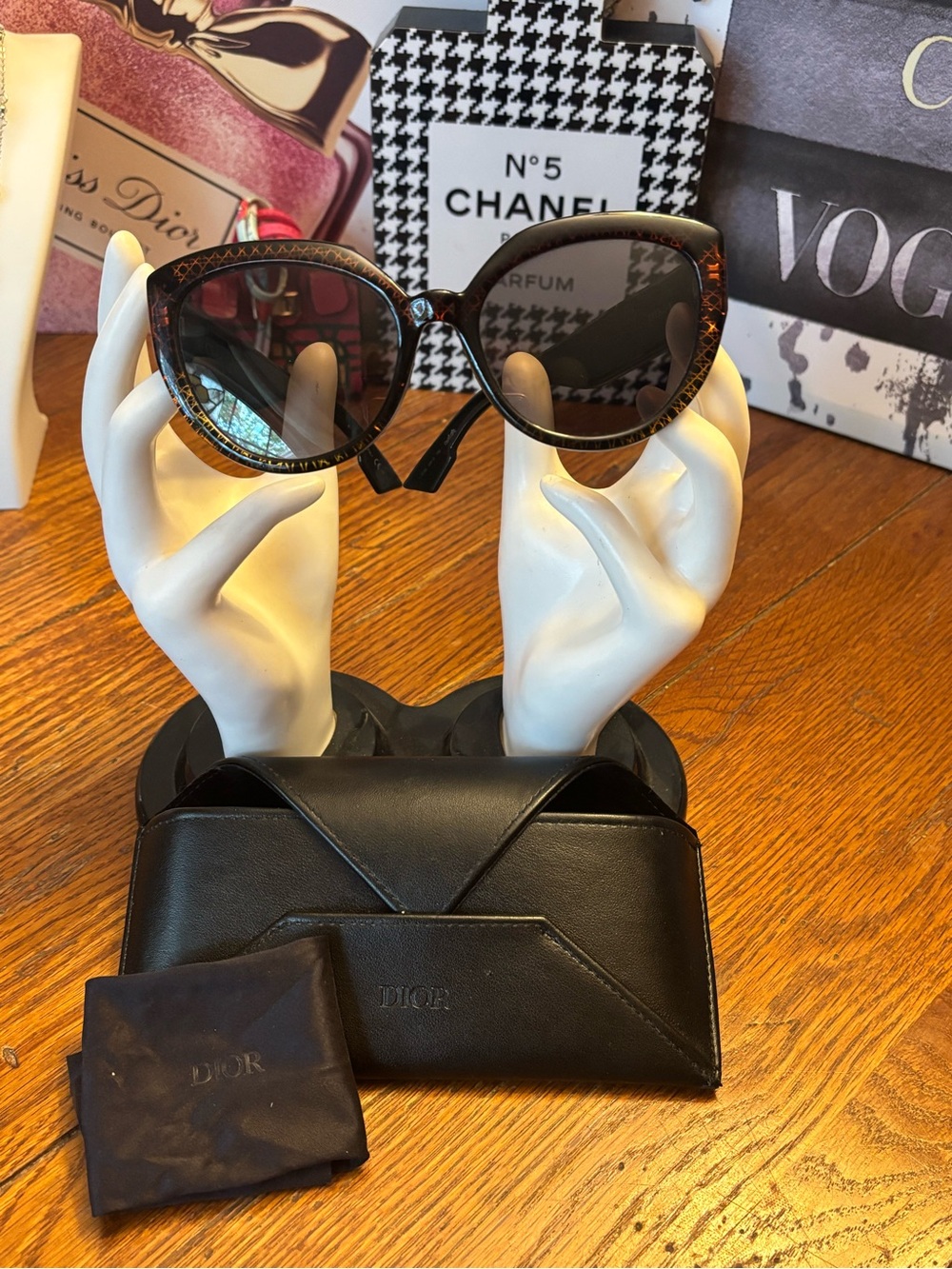 Christian Dior DDiorF DCB2M Cannage Brown Gold Sunglasses 56-19-145